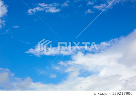 Blue sunny sky white clouds 139217990