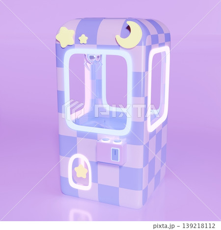 3Dの月と星のポップなクレーンゲーム　 139218112