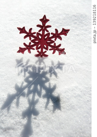 Christmas red star in a snow day Christmas red star in a snow day 139218116