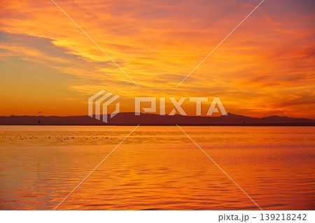 La Albufera lake sunset in El Saler of Valencia 139218242