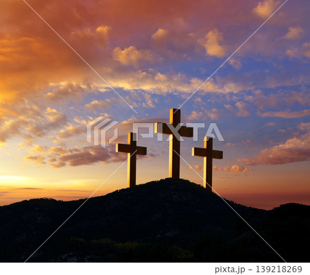 Crucifixion cross symbol of Golgotha Crucifixion cross symbol of Golgotha 139218269