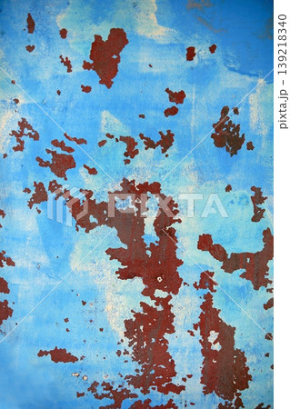 Aged grunge boat iron rusty blue hull 139218340