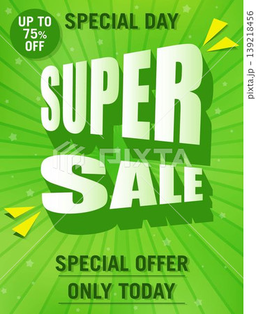 Super Sale Special Day Green Banner 139218456