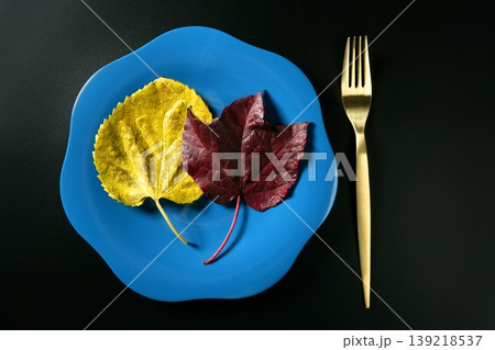 Metaphor, healthy diet low calories colorful vegetarian leaf meal Metaphor, healthy diet low calories colorful vegetarian leaf meal 139218537