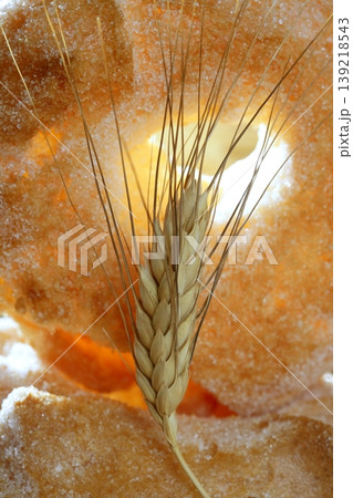Delicious roll bakery sugar and wheat spikes Delicious roll bakery sugar and wheat spikes 139218543