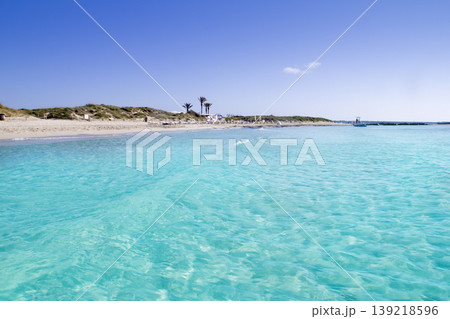 Illetas illetes turquoise beach shore Formentera Illetas illetes turquoise beach shore Formentera 139218596