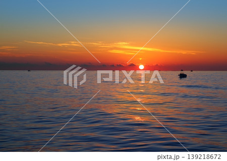 seascape sunrise first sun orange in blue sea seascape sunrise first sun orange in blue sea 139218672