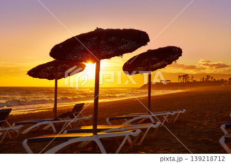 Almeria Cabo de Gata sunset in Retamar beach Almeria Cabo de Gata sunset in Retamar beach 139218712