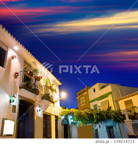 Denia old village sunset dusk in Alicante Spain Denia old village sunset dusk in Alicante Spain 139218713