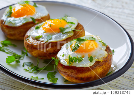 Tapas mushrooms with quail eggs from Spain Tapas mushrooms with quail eggs from Spain 139218745