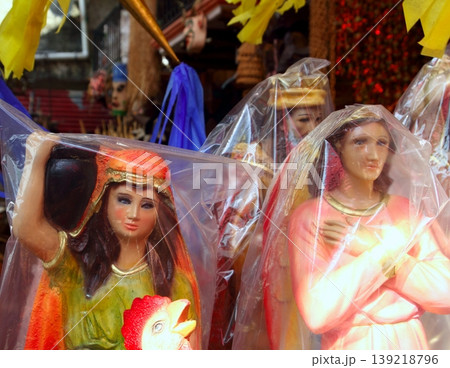 saint and virgin figurines in mexican market saint and virgin figurines in mexican market 139218796