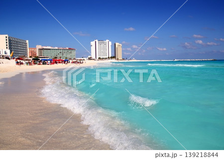Cancun caribbean sea beach shore turquoise 139218844