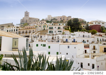 Ibiza white balearic island village dalt vila downtown 139218852
