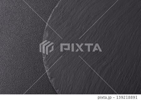 A blank slate board on a dark background for Asian food. A blank slate board A blank slate board on a dark background for Asian food. A blank slate board 139218891