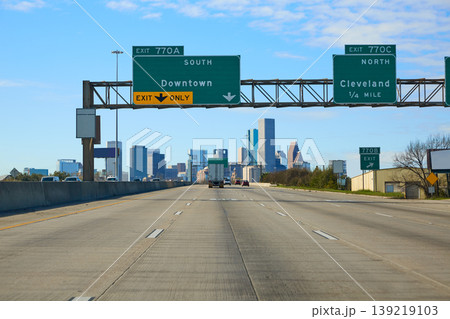 Houston texas downtown road sign US 139219103