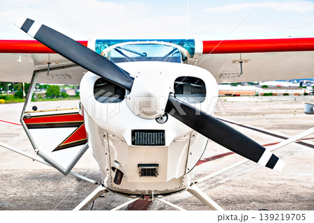 Airplane propellers, close-up detail, aeronautics Airplane propellers, close-up detail, aeronautics 139219705