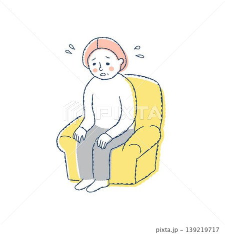 立ち上がれないシニア女性 立ち上がれないシニア女性 139219717