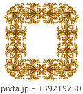 Golden Barocco, baroque or rococo vintage frame or borders with copy space. Floral elements with 139219730