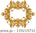 Golden Barocco, baroque or rococo vintage floral elements and swirls with leaves in old traditional 139219732