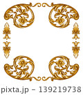 Golden Barocco, baroque or rococo vintage frame or borders with copy space. Floral elements with 139219738