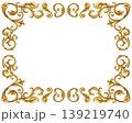 Golden Barocco, baroque or rococo vintage frame or borders with copy space. Floral elements with 139219740