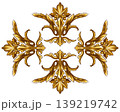 Golden Barocco, baroque or rococo vintage floral elements and swirls with leaves in old traditional 139219742