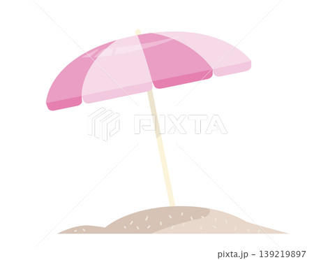 シンプルで可愛いビーチパラソルのイラスト素材 シンプルで可愛いビーチパラソルのイラスト素材 139219897