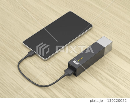 Smartphone charging with a power bank Smartphone charging with a power bank 139220022