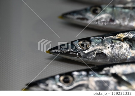 秋の味覚の新鮮な生の秋刀魚 秋の味覚の新鮮な生の秋刀魚 139221332