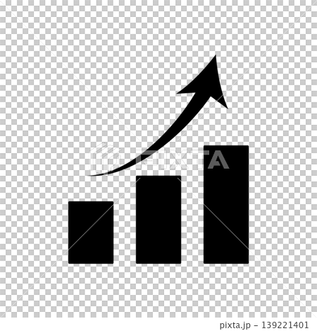 Rising bar graph icon - simple and easy-to-use growth trend design Rising bar graph icon - simple and easy-to-use growth trend design 139221401