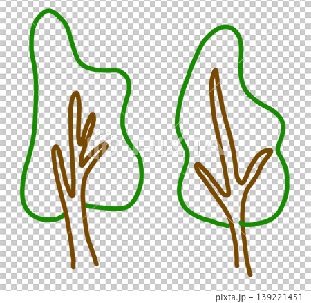 This is a tree hand-drawn illustration. 139221451