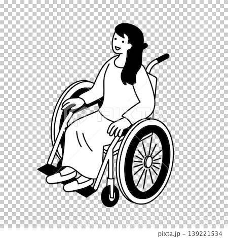 車椅子の女性のシンプルなイラスト 139221534