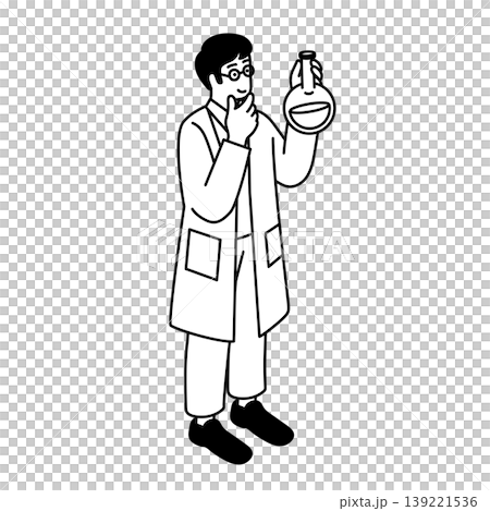 A simple illustration of a researcher wearing a white coat. A simple illustration of a researcher wearing a white coat. 139221536