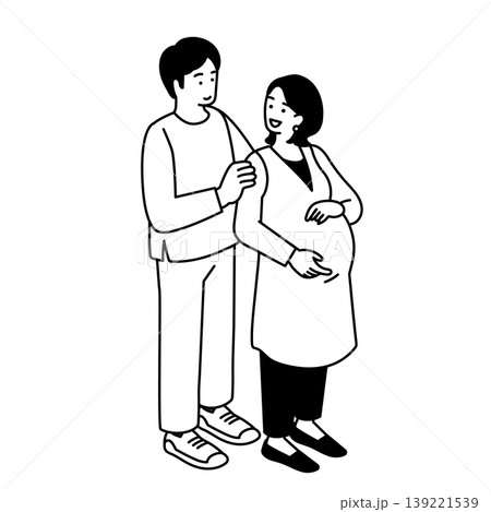 妊娠している女性と男性のイラスト 妊娠している女性と男性のイラスト 139221539