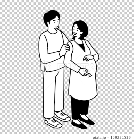 妊娠している女性と男性のイラスト 妊娠している女性と男性のイラスト 139221539