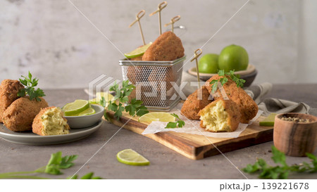 Cod dumplings or bolinhos de bacalhau Cod dumplings or bolinhos de bacalhau 139221678