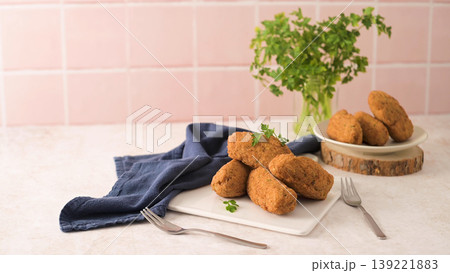 Cod dumplings or bolinhos de bacalhau 139221883