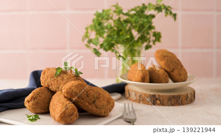 Cod dumplings or bolinhos de bacalhau Cod dumplings or bolinhos de bacalhau 139221944