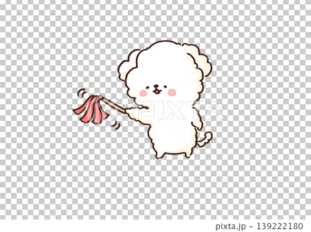 An illustration of a Maltese dog cleaning with a feather duster (housework, cleanliness, daily life) An illustration of a Maltese dog cleaning with a feather duster (housework, cleanliness, daily life) 139222180