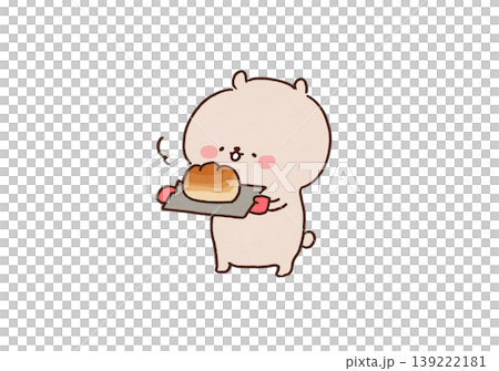 焼きたてのパンが乗った天板を持つクマのイラスト(ベーカリー・料理・食べ物) 焼きたてのパンが乗った天板を持つクマのイラスト(ベーカリー・料理・食べ物) 139222181