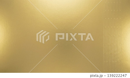 矢絣模様がエンボス加工された深みのある金箔背景 139222247