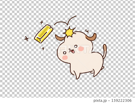 犬の頭に空から金塊が落ちてきたイラスト(ことわざ:犬も歩けば棒に当たるのポジティブイメージ) 犬の頭に空から金塊が落ちてきたイラスト(ことわざ:犬も歩けば棒に当たるのポジティブイメージ) 139222306
