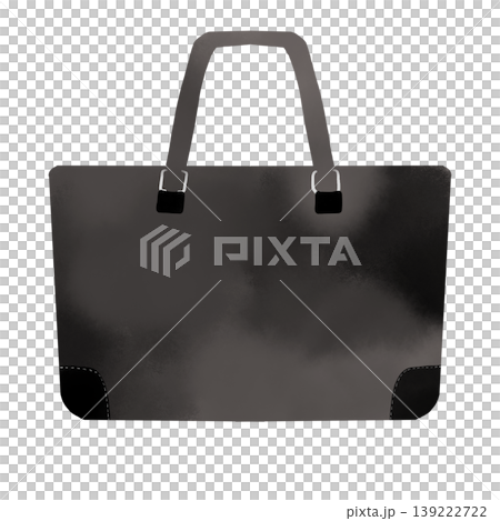 Watercolor-style illustration of a business bag; hand-drawn material for commuting. 139222722