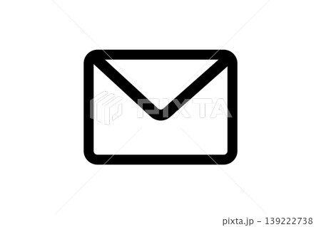 Minimal Black Envelope Icon Symbolizing Mail, Message, Communication, Email Notification and Messaging Services 139222738
