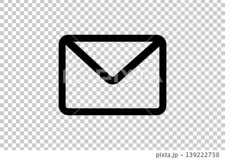 Minimal Black Envelope Icon Symbolizing Mail, Message, Communication, Email Notification and Messaging Services 139222738