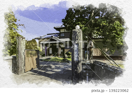 水彩画風　佐伯　城下町観光交流館　大分県佐伯市 139223062