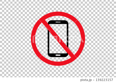 No Mobile Phones Prohibited Sign Icon With Red Ban Symbol Over Smartphone No Mobile Phones Prohibited Sign Icon With Red Ban Symbol Over Smartphone 139223157