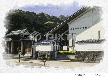 水彩画風　佐伯市歴史資料館　大分県佐伯市 139223162
