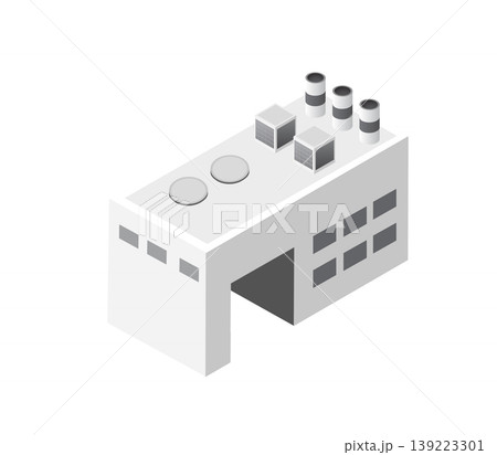 Power plant emitting pollution into the atmosphere, isometric view Power plant emitting pollution into the atmosphere, isometric view 139223301