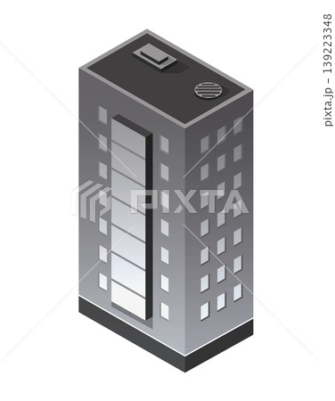 Modern skyscraper standing tall in isometric view 139223348